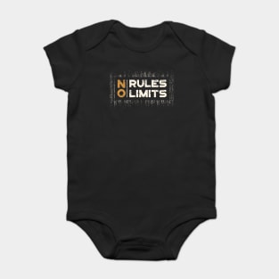 No rules no limits apparel with grunge effect Baby Bodysuit